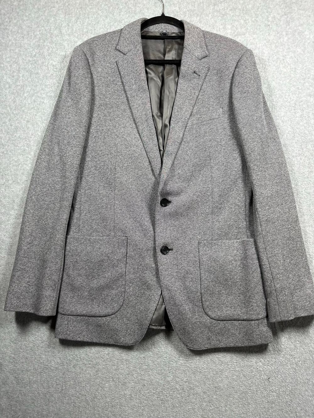 Bonobos Lanificio Fortex Cotton Blazer Men's 38L Grey Unstructured Notch Lapel